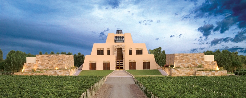 Het huis van Catena gelegen tussen de wijngaarden